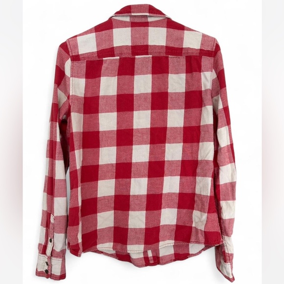 Abercrombie & Fitch Red and White Plaid Flannel Shirt - Picture 3 of 6